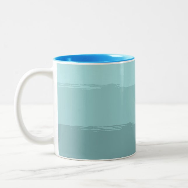 Tasse 2 Couleurs Aqua Turquoise Abstrait (Gauche)