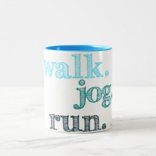 Tasse 2 Couleurs AQUA WALK JOG RUN (police SHADED)