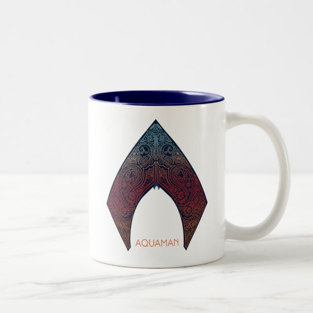 Tasse 2 Couleurs Aquaman | Logo de Paisley Aquaman (Droit)