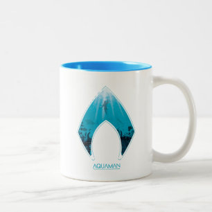 Tasse 2 Couleurs Aquaman   voient le graphique d'océan de logo