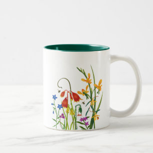 Tasse 2 Couleurs Aquarelle colorée Fleurs sauvages été