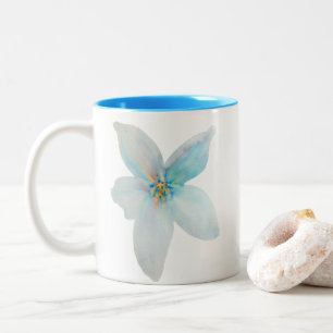 Tasse 2 Couleurs Aquarelle de fleur pastel blanc