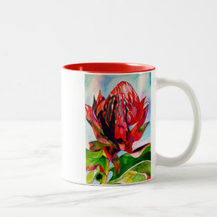 Tasse 2 Couleurs Aquarelle de fleurs indigènes de Waratah
