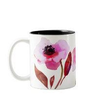 Aquarelle fleurs rose vif