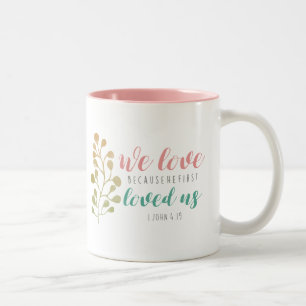 Tasse 2 Couleurs Aquarelle Herbe Bible chrétienne muet vers de la B