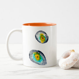 Tasse 2 Couleurs aquarelle huîtres abstraites
