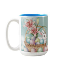 Aquarelle Lily & Oeufs Pastel avec lapin dans le p