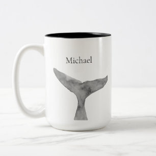 Tasse 2 Couleurs Aquarelle moderne minimaliste Luc de baleine