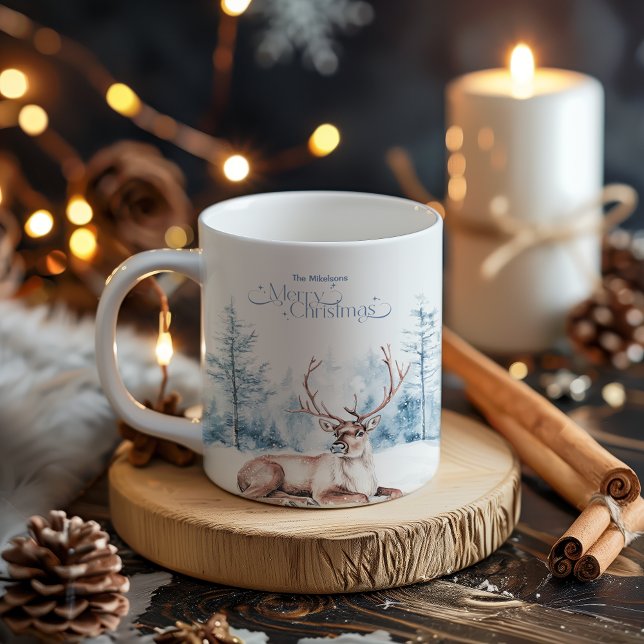 Tasse 2 Couleurs Aquarelle Noël hiver Wonderland (Créateur téléchargé)