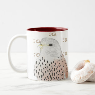 Tasse 2 Couleurs Aquarelle Oiseau de Prey Falcon Kestrel