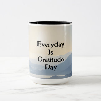 Tasse 2 Couleurs Aquarelle Style Mountain River Scène Tous Les Jour