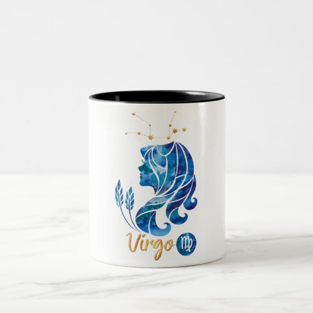 Tasse 2 Couleurs Aquarelle Virgo Zodiac Signal/Astrologie (Centre)