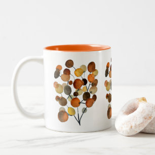 Tasse 2 Couleurs Arbre Abstrait brun d'automne