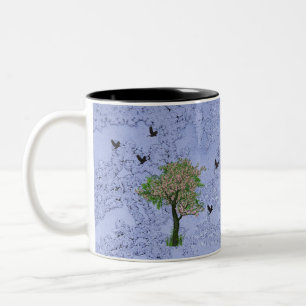 Tasse 2 Couleurs Arbre avec oiseaux
