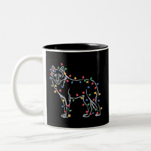Tasse 2 Couleurs Arbre de loup Noël Xmas Animal familier Amateur de