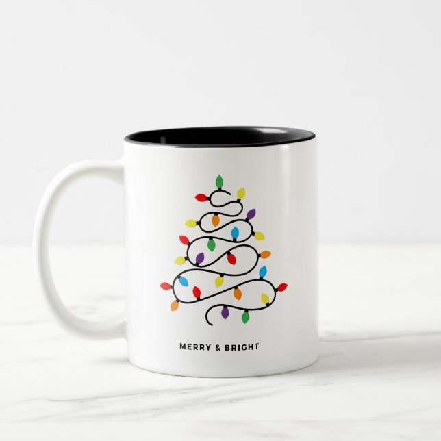Tasse 2 Couleurs Arbre de Noël Lumières de Noël Musique (Gauche)