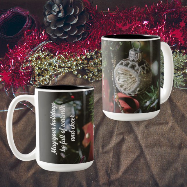 Tasse 2 Couleurs Arbre de Noël sombre et rétro (Créateur téléchargé)