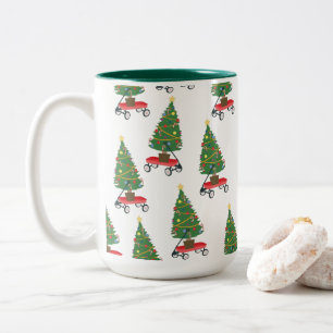 Tasse 2 Couleurs Arbre de Noël Wagon