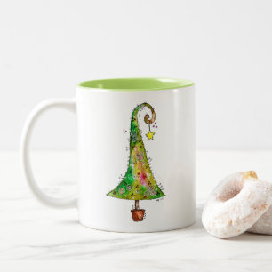 Tasse 2 Couleurs Arbre de Noël Whimsical