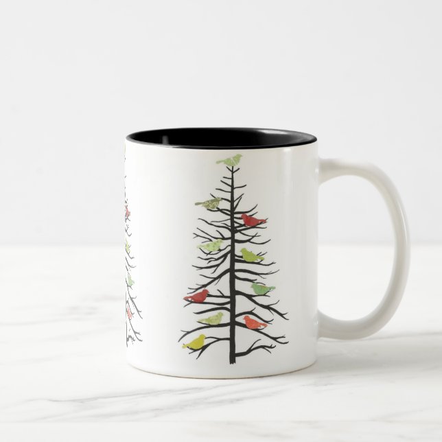 Tasse 2 Couleurs Arbre de papier d'oiseau (Droit)