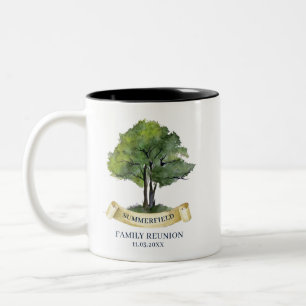Tasse 2 Couleurs Arbre de réunion de famille Garde Watercolor Perso