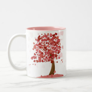 Tasse 2 Couleurs Arbre des Coeurs Coeurs d'art mignons