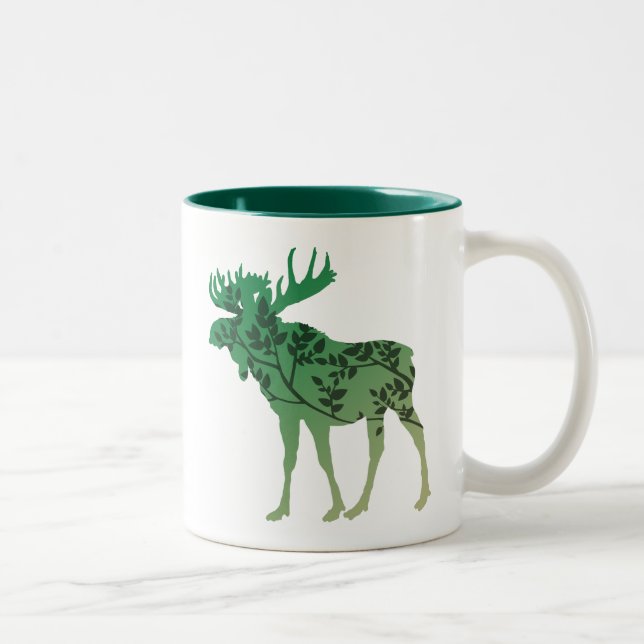 Tasse 2 Couleurs Arbre d'orignal (Droit)