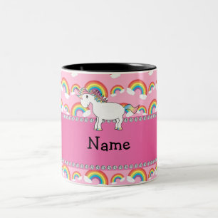 Tasse 2 Couleurs Arcs-en-ciel nommés personnalisés de rose de