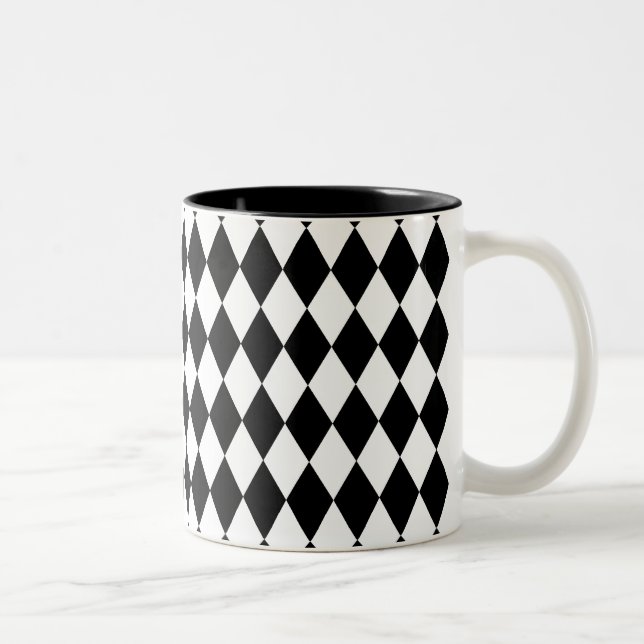 Tasse 2 Couleurs Arlequin noir et blanc (Droit)