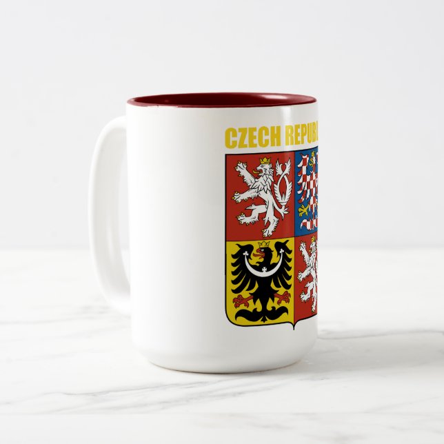 Tasse 2 Couleurs Armoiries de la République tchèque (Devant gauche)