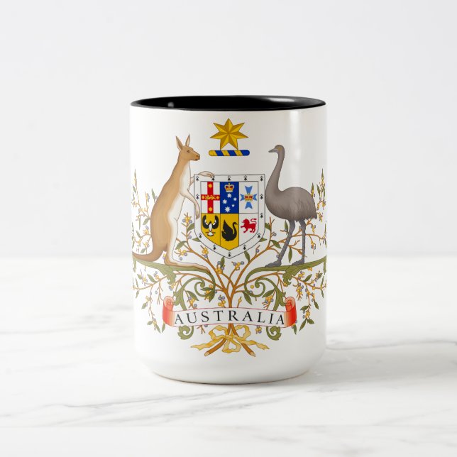 Tasse 2 Couleurs Armoiries de l'Australie (Centre)