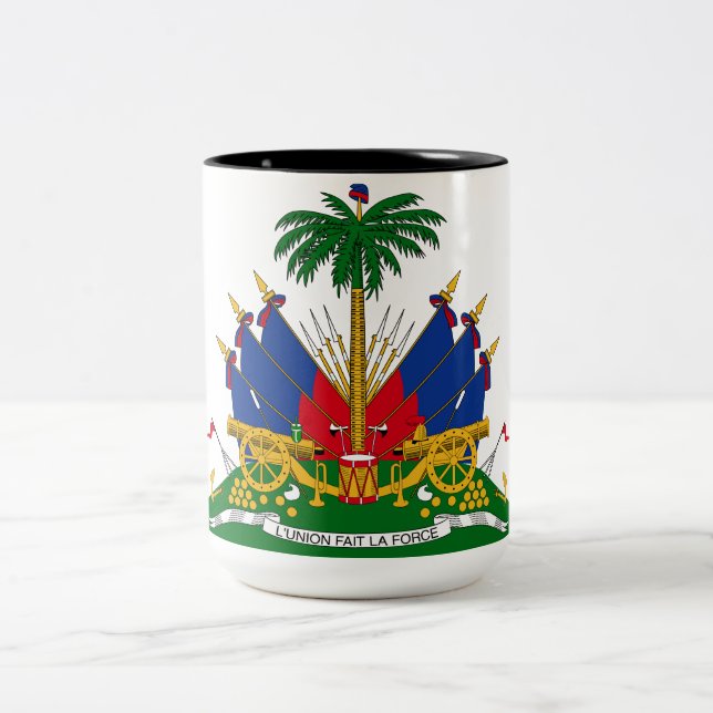 Tasse 2 Couleurs Armoiries haïtiennes (Haïti) (Centre)