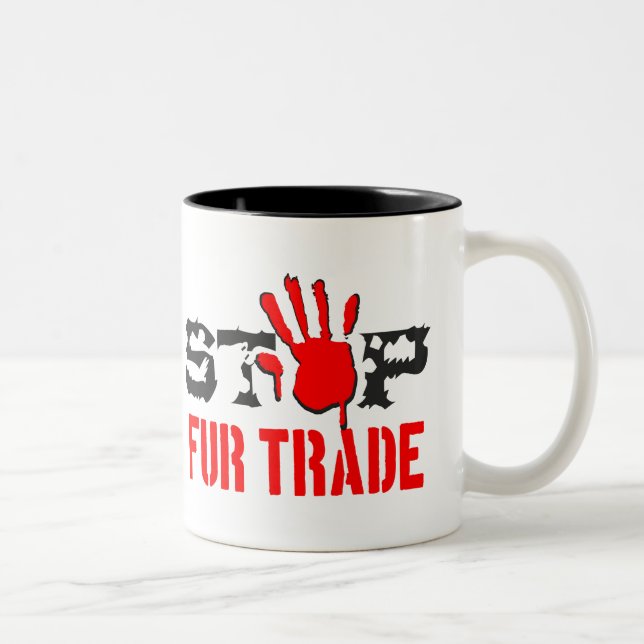 Tasse 2 Couleurs Arrêter le commerce de la fourrure (Droit)