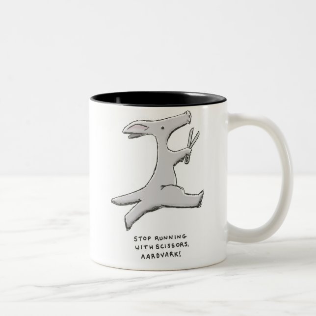 Tasse 2 Couleurs arrêtez le fonctionnement avec des ciseaux, (Droit)