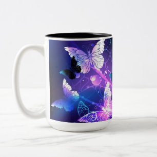 Tasse 2 Couleurs Arrière - plan avec papillons de nuit