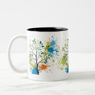 Tasse 2 Couleurs Art Abstrait de la nature pour le style moderne