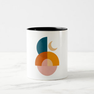 Tasse 2 Couleurs Art abstrait de lune géométrique moderne