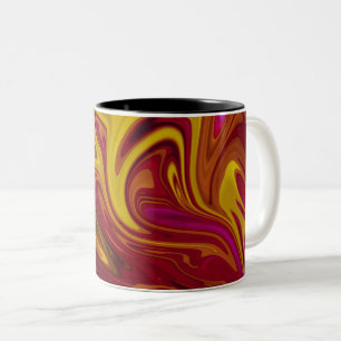 Tasse 2 Couleurs Art Abstrait moderne coloré toile d'huile pastel