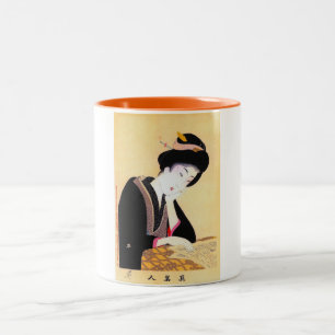 Tasse 2 Couleurs Art classique japonais oriental frais de dame de