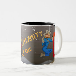 Tasse 2 Couleurs Art de nez de Calamity Jane B-24 (fuselage