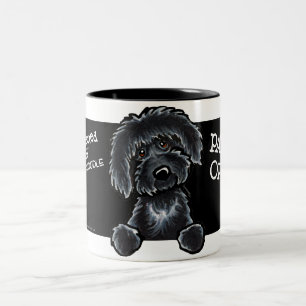 Tasse 2 Couleurs Art du Labradoodle noir