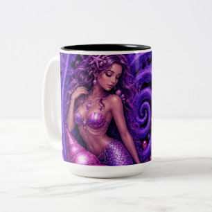 Tasse 2 Couleurs Art Fantastique de Sirène Violette Mystique Océa
