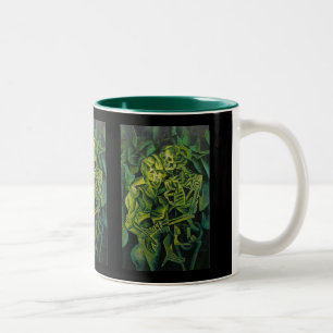 Tasse 2 Couleurs Art Géométrique Homme Et Squelette Abstrait