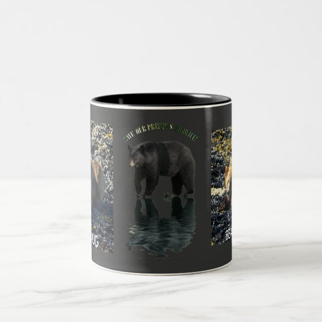 TASSE 2 COULEURS ART GRIZZLY & BLACK BEAR (Centre)