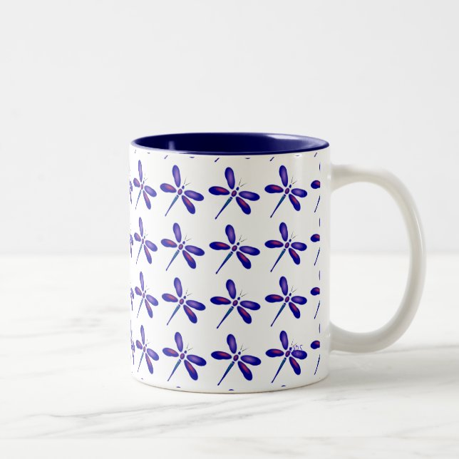 Tasse 2 Couleurs Art libellule (Droit)