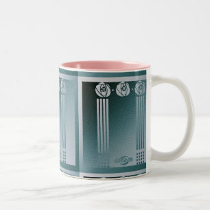 Tasse 2 Couleurs Art nouveau Turquoise, Charles Mackintosh, design 