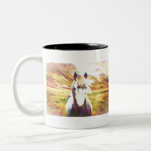 Tasse 2 Couleurs Art numérique du cheval d'Islande