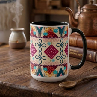 Tasse 2 Couleurs Art populaire boho 