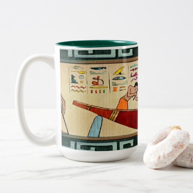 Tasse 2 Couleurs Artisanat Art populaire égyptien (Avec donut)