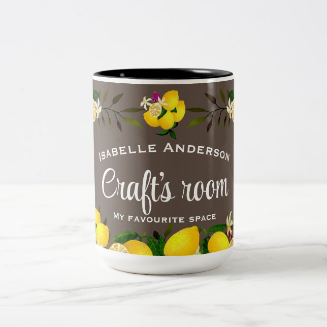Tasse 2 Couleurs Artisanat citron Brown (Centre)